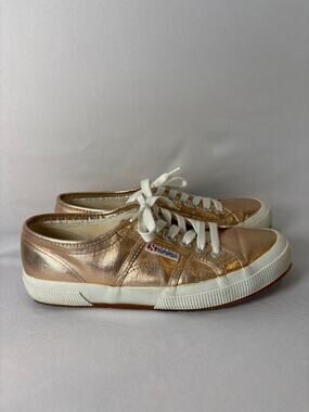 Superga 2750 Metallic Rose Gold Sneakers Lace-Up‎ Low Top EU 39